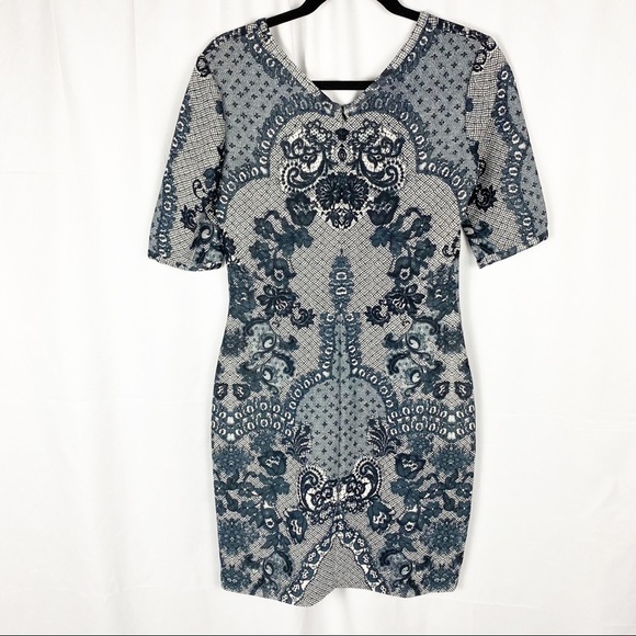 BARASCHI Anthropologie Paisley Print Navy Dress - Picture 3 of 7